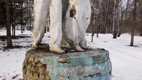 Abandoned Soviet monument 2 Stock Footage 125468520