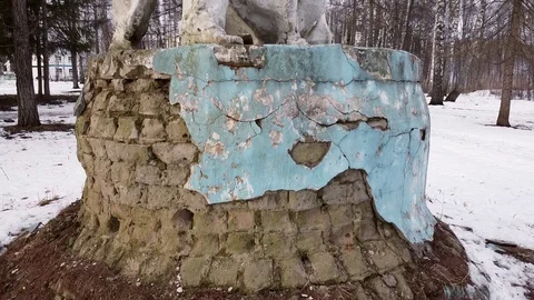 Abandoned Soviet monument 3 Stock Footage 125468675