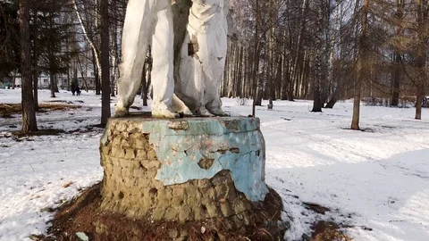 Abandoned Soviet monument Stock Footage 125468503