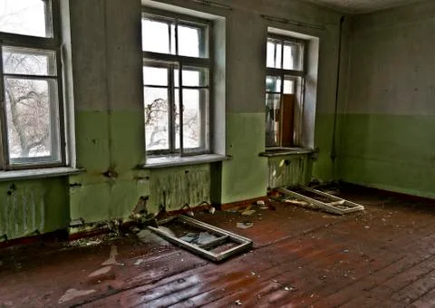 Abandoned Soviet school Stock Photos