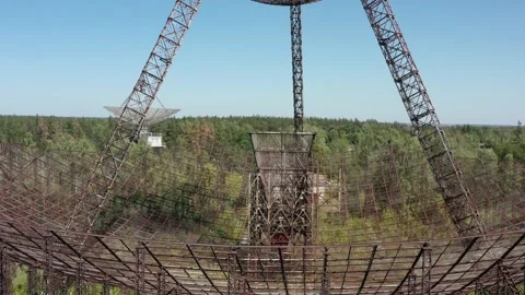 Abandoned station for studying the ionosphere. Stockbeeldmateriaal 210225981