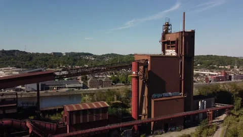 Abandoned Steel Factory Europe - Forgotten old Industry Stock Footage