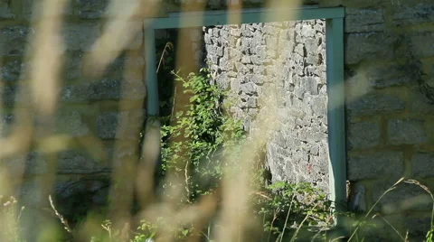 Abandoned stone and brick house building warborrow 3 Stock Footage 40698481