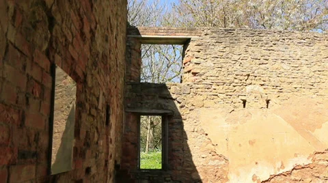Abandoned stone house building Stock Footage 37606960