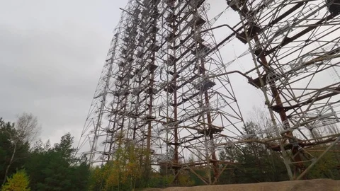 Abandoned strategic object radar station in ghost town Pripyat Ukraine Stock-Footage 83232154
