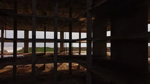Abandoned structure on the coast showcasing unfinished construction Stock Footage 324520779