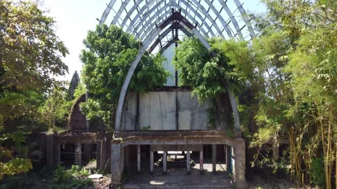 Abandoned structure liftoff Stock Footage 329892100