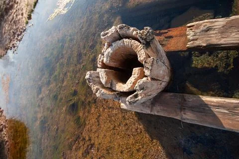Abandoned Structure in Murky Water Stock Photos
