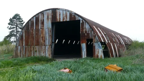 Abandoned structure out of town Stock Footage 88605293