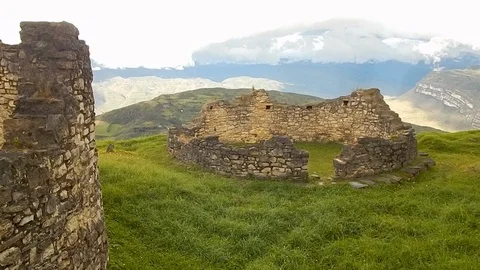 Abandoned structures on peak of Machu Picchu Stock Footage 108830982