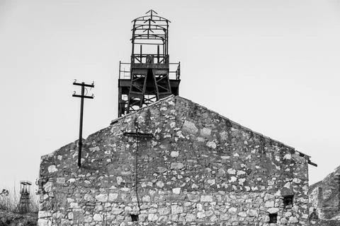 Abandoned sulphur mining complex Trabia Tallarita in Riesi, Sicily, Italy Foto stock