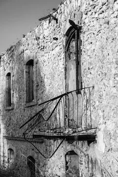 Abandoned sulphur mining complex Trabia Tallarita in Riesi, Sicily, Italy Stock Photos