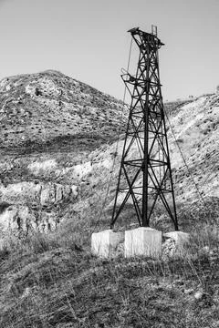 Abandoned sulphur mining complex Trabia Tallarita in Riesi, Sicily, Italy Stock Photos