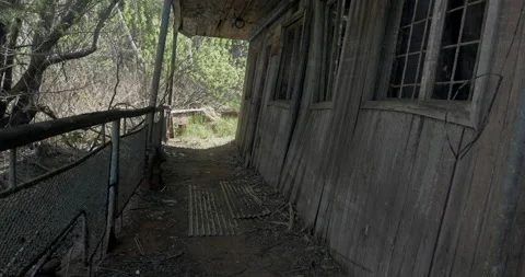Abandoned sunken barge on the Pripyat River Stock Footage 200950135