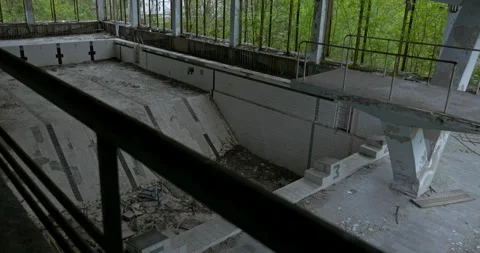 Abandoned swimming pool in Pripyat Stock Footage 200945082