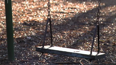 Abandoned Swing Set in a Remote Argentine School Playground - Close Up Stock Footage 301655063