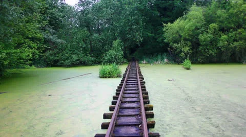 Abandoned Theme Park Railway Stock Footage 24442765