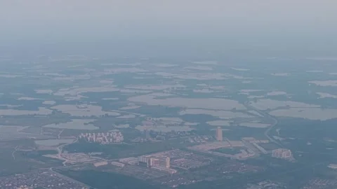 Abandoned Tin Mining Lakes Surrounded By Urban Ruins Stock Footage 339833825