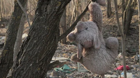 Abandoned toy moving in the wind Video stock 68843333