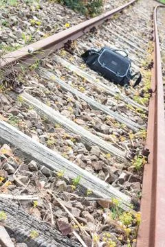 Abandoned track bag Stock Photos