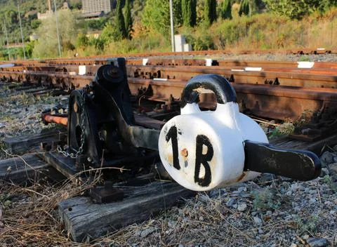 An abandoned track shift lever. Stock Photos