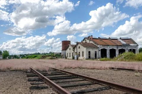 Abandoned train depot Stock Photos