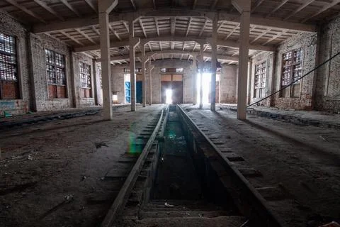 Abandoned Train Station Interior Stock Photos