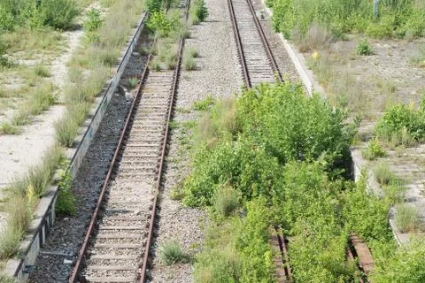 Abandoned train tracks Foto stock