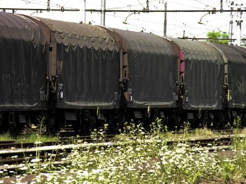 Abandoned Train Wagons Stock Photos