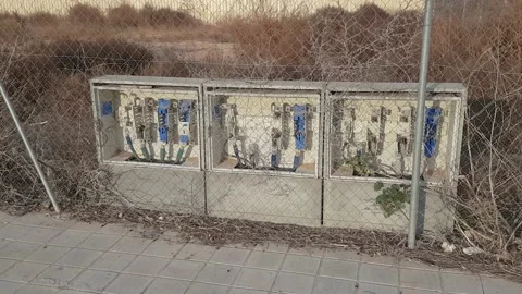 Abandoned transformer shield Stock Footage 172378679