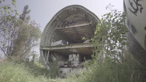 Abandoned Triple Decker Plane (SLOG3) Stock Footage 84104425