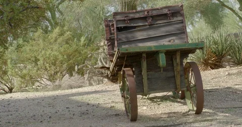 Abandoned wagon in the Sonoran desert Stock Footage 101129557