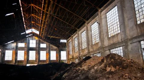Abandoned warehouse interior Foto stock