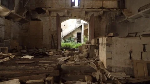 Abandoned warehouse walkthrough Stock Footage 73675077