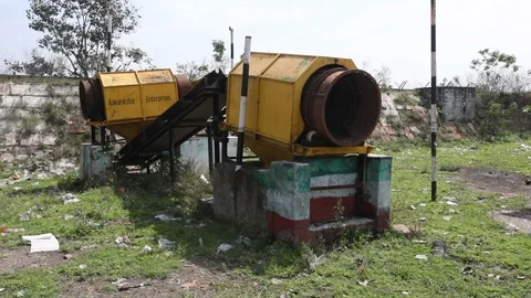 Abandoned waste separator machine Stock Footage 128124259