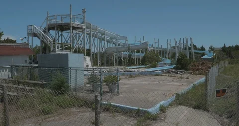 Abandoned Waterpark Stock Footage 100649757