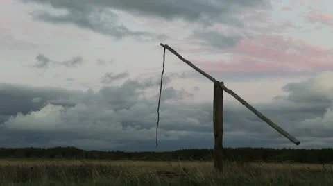 Abandoned well at night Stock Footage 10579084