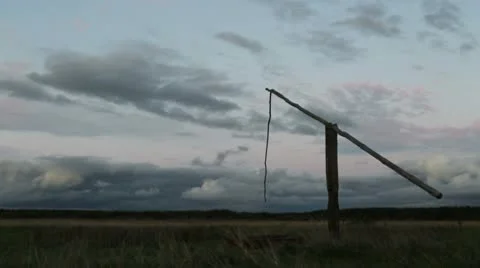 Abandoned well at night Stock Footage 10580574