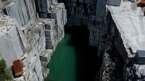 Abandoned white marble quarry Stock Footage 113825617