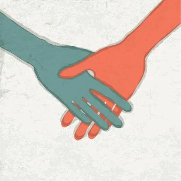 Abatract handshake illustration. vector, eps10 스톡 일러스트