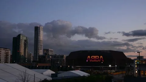 Abba Stadium. Abba voyage arena timelaps... | Stock Video | Pond5