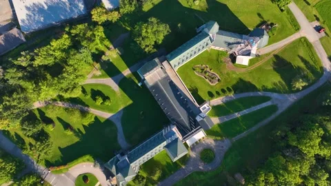 Abbaye de Saint Benoit du Lac, Memphremagog, Quebec, Canada Stock Footage 220094751