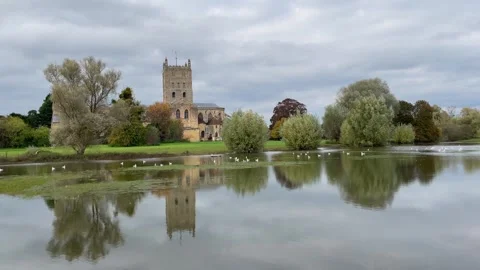 Abbey Church of St Mary the Virgin, Tewkesbury, England, UK Stock Footage 289231253