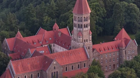 Abbey of Clervaux Abbey of St. Maurice and St. Maur in Luxembourg, Benedictine Stockbeeldmateriaal 313989045