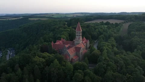 Abbey of Clervaux Abbey of St. Maurice and St. Maur in Luxembourg, Benedictine Stock Footage 313989196