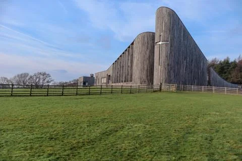 Abbey on a hill Stock Photos