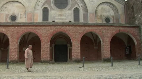 Abbey monk 01 Video stock 11140244