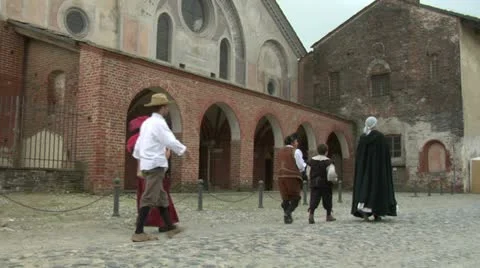 Abbey people 01 Stock Footage 11140294