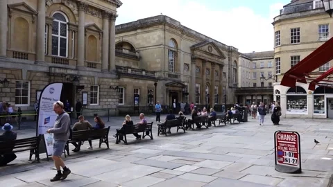 Abbey Square, Bath England Stock Footage 138211416