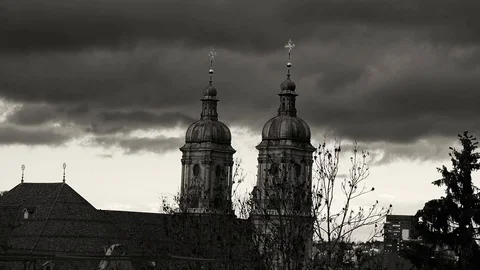 Abbey of St Gallen with Storm Clouds 動画素材 121084406